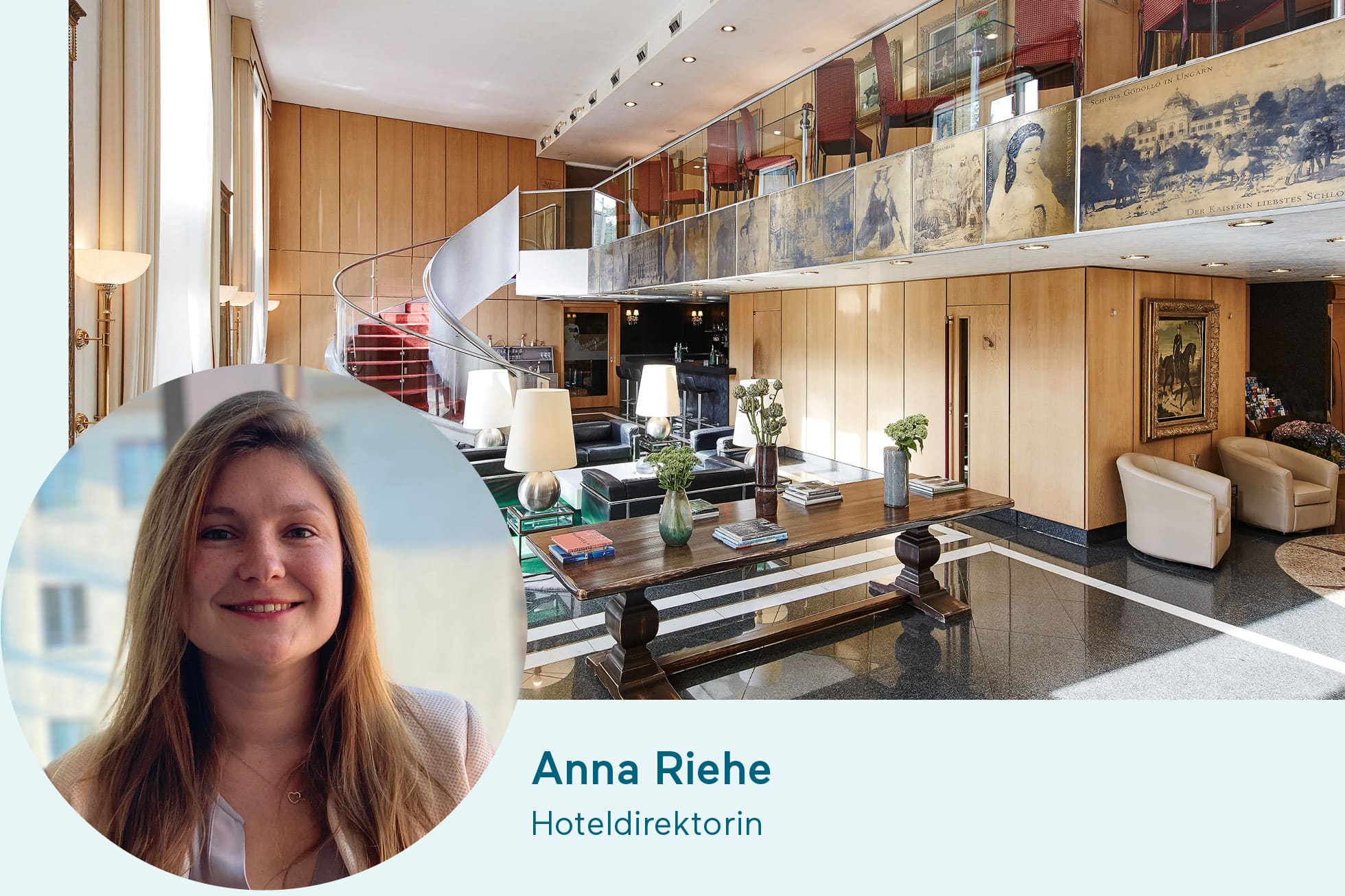 Direktorin Living Hotel Prinzessin Elisabeth Direktorin mit Eingangsbereich des Hotels