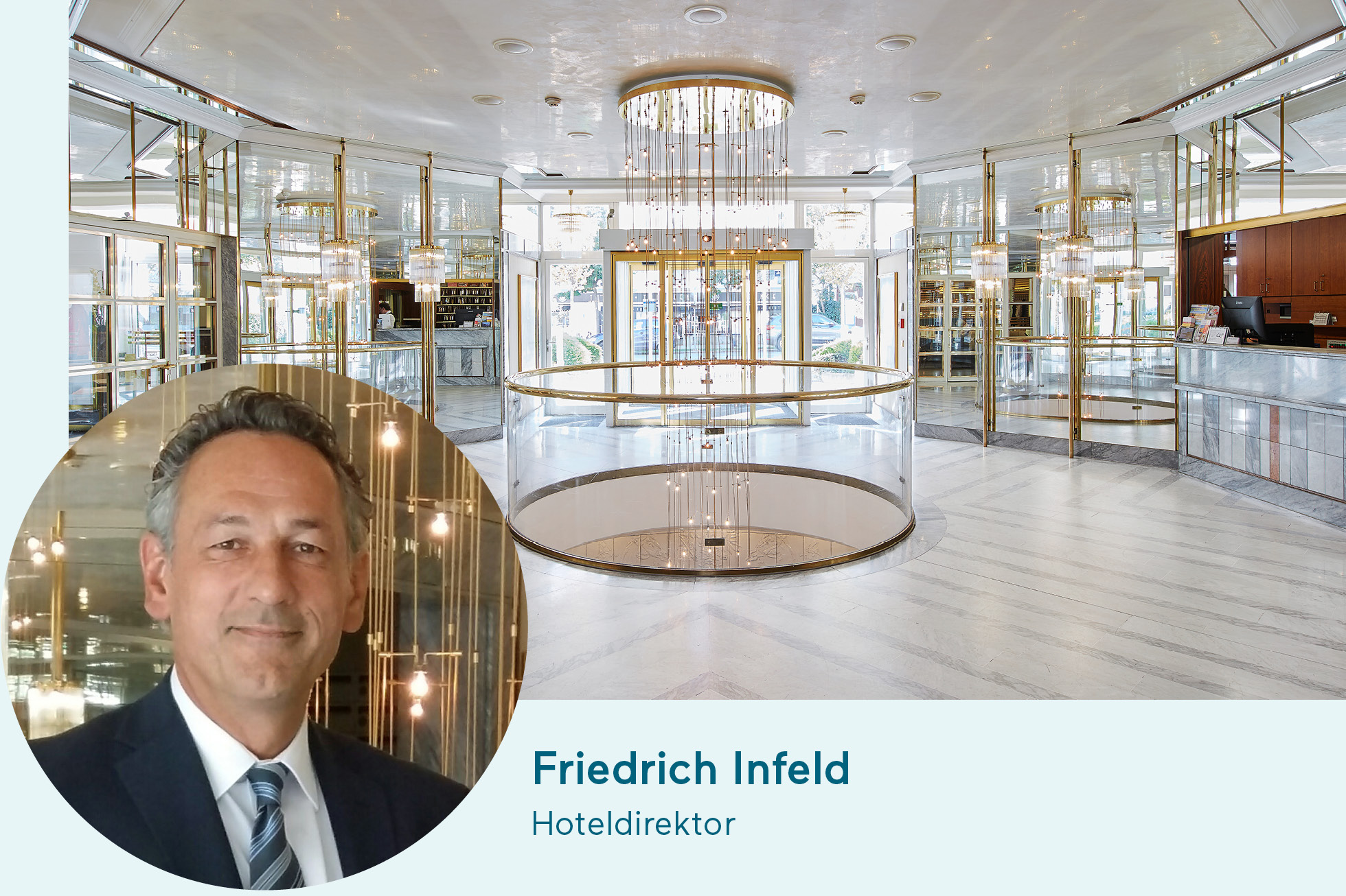 Direktor Living Hotel Kaiser Franz Joseph Direktor des Hotels mit Ausschnitt aus dem Hotel
