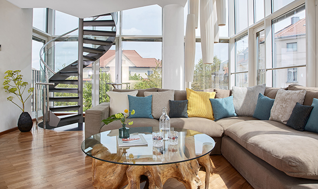 Living-Hotel-Prinzessin-Elisabeth-München-Penthouse-Suite-Wohnbereich